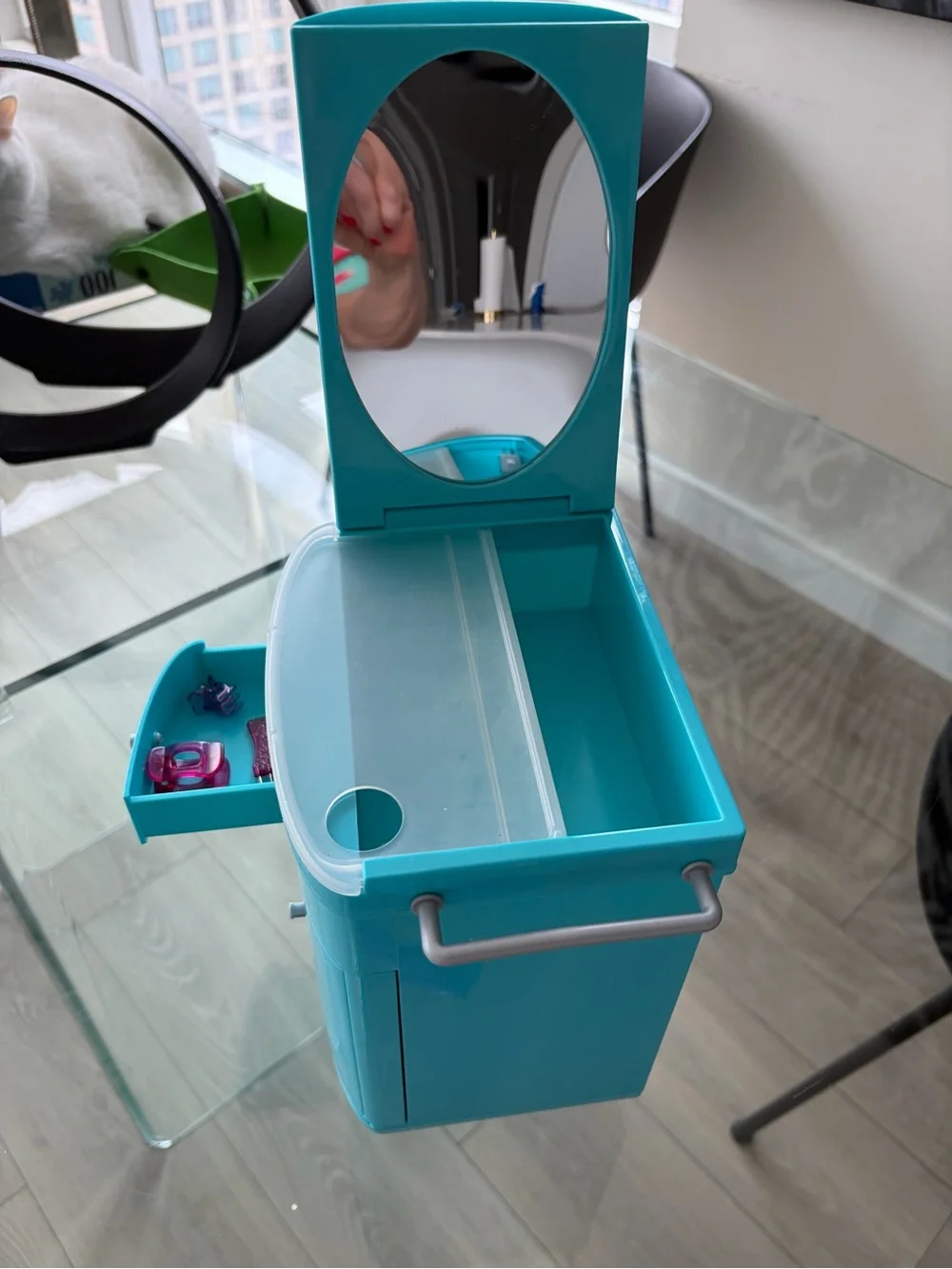 American Girl Blue Hair Salon with Pink Accents